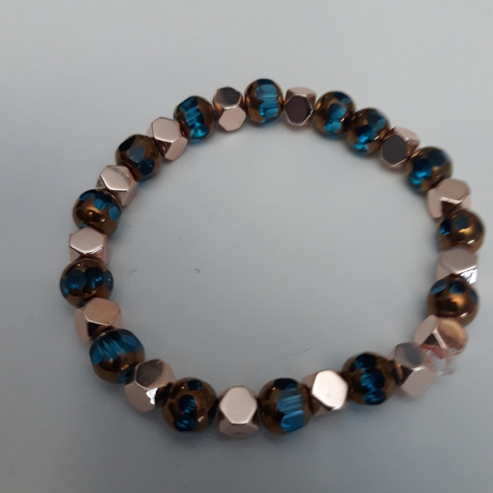 BLUE AND GOLD PLATED BRACELET